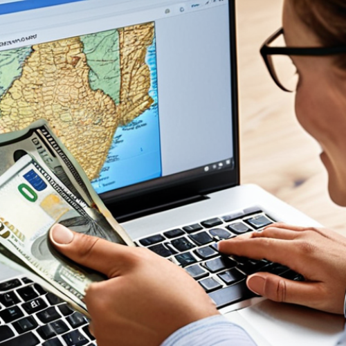 Home 4 **Image Prompt 1:** A person happily checking their bank account on a laptop, with a small pile of Euros next to it. Focus on the feeling of receiving dividend income, and the potential for financial gain. Maybe subtle background showing a world map suggesting international investments.