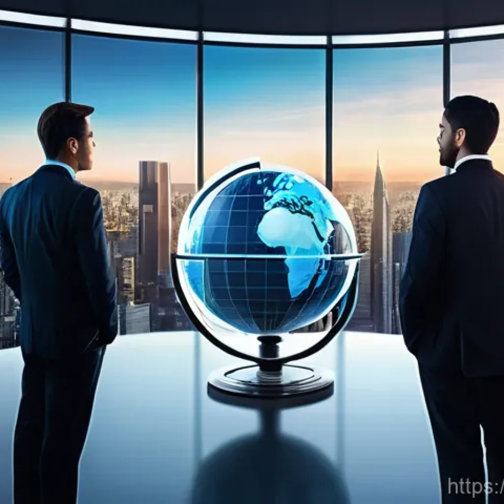 국내외 금융 규제 차이 - **Prompt:** A visually striking, hyperrealistic digital painting of a sophisticated, diverse group o...