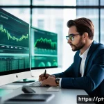 외화 송금 세금 - **Prompt:** A focused professional, gender-neutral, in smart casual attire, sits at a clean, modern ...