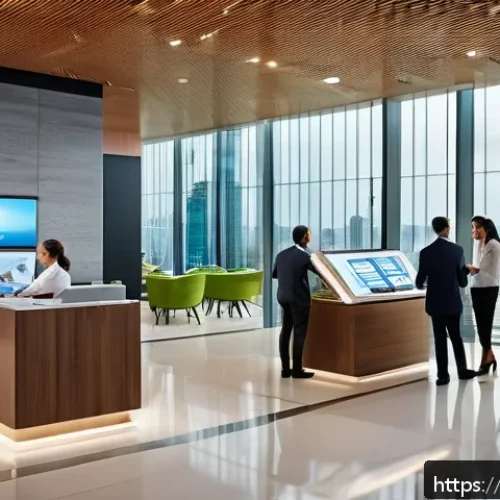 Home 33 저축은행과 시중은행 비교 - A modern Brazilian traditional bank interior scene showing diverse professionals and affluent client...