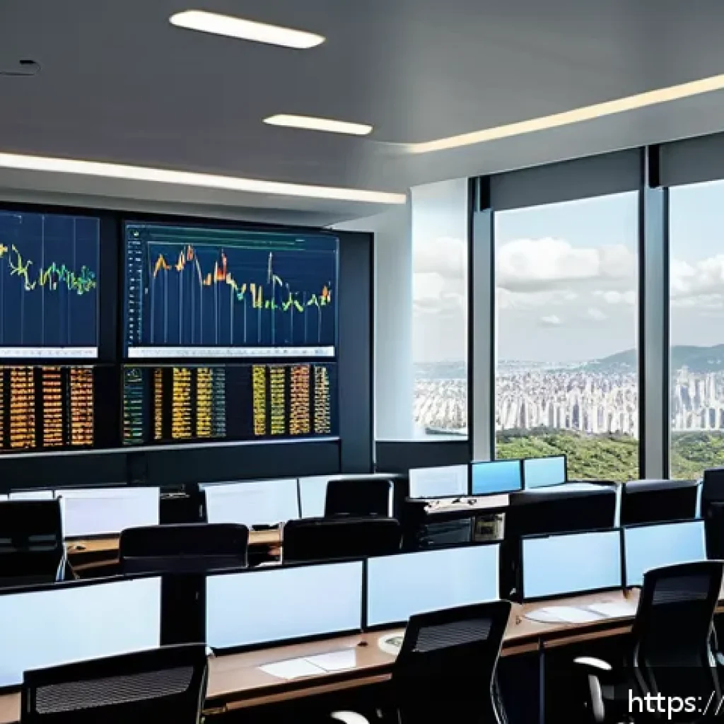 외환파생상품 이해하기 - A sophisticated Brazilian financial office scene showing a diverse group of professionals analyzing ...